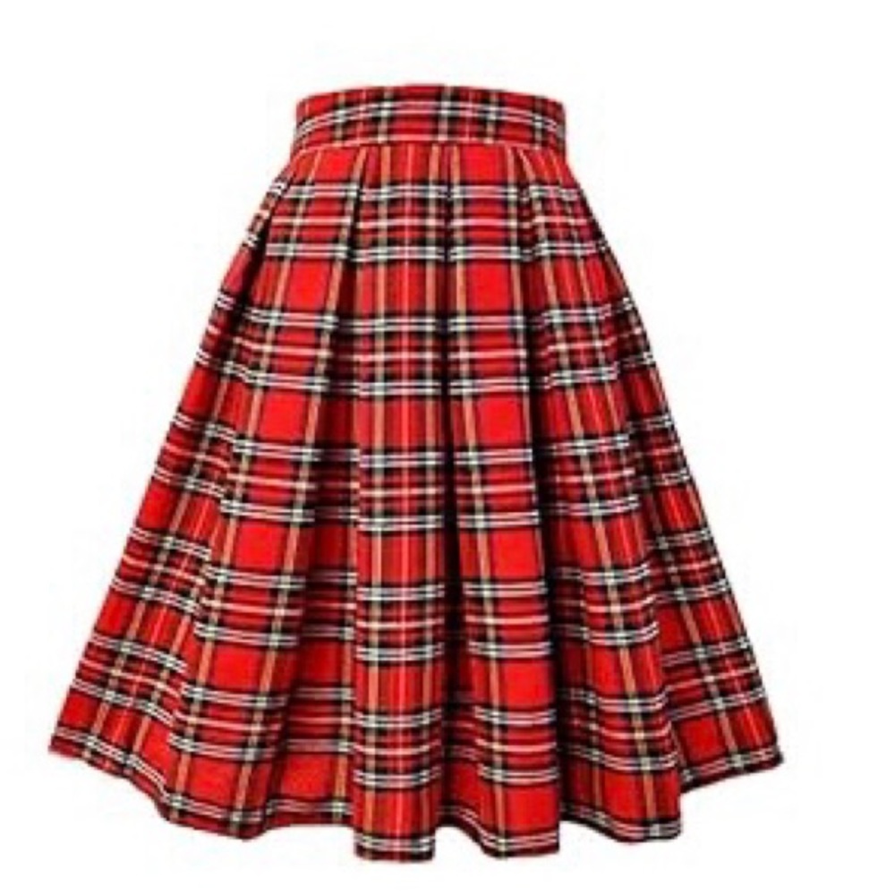 Red Plaid Skirt